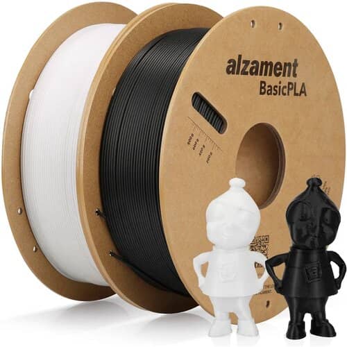 Alzament Basic PLA ValuePack - 2xBlack 2xWhite 4kg
